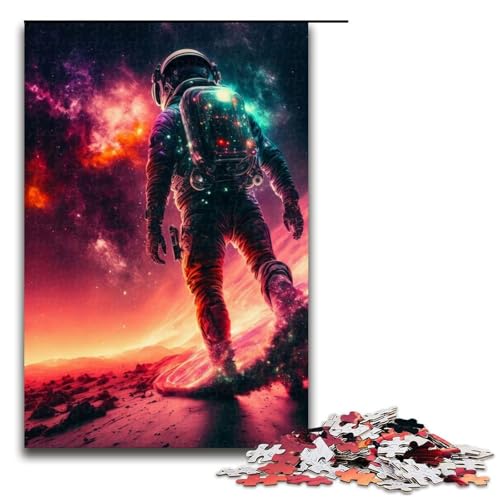 Puzzleteile Puzzle „Astronaut Surft auf den Sternen“ anspruchsvolle Puzzles Denksportaufgabe interaktives Familienspiel geeignet für Kinder ab 10 Jahren 1000 Teile (75 x 50 cm) von DEEPPAPEU