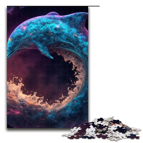 Puzzleteile Puzzle Geistertier Delfin anspruchsvolle Puzzles Denksportaufgabe interaktives Familienspiel geeignet für Altersgruppen ab 1000 Stück (75 x 50 cm) von DEEPPAPEU