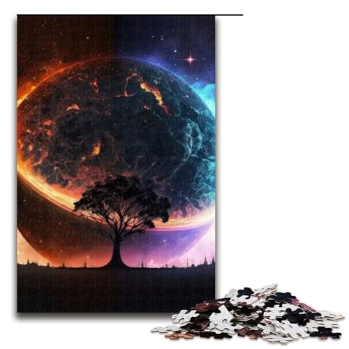 Puzzleteile Puzzle Weltraum-Fantasielandschaft anspruchsvolle Puzzles Denksportaufgabe interaktives Familienspiel geeignet für Kinder ab 10 Jahren (75 x 50 cm) von DEEPPAPEU