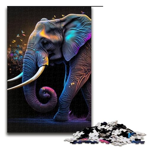 Puzzleteile Puzzle himmlische Tiere Elefant anspruchsvolle Puzzles Denksportaufgabe interaktives Familienspiel geeignet für Altersgruppen ab 1000 Stück (75 x 50 cm) von DEEPPAPEU