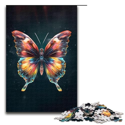 Puzzleteile Schmetterling niedliches herausforderndes Puzzle Denkspiel interaktives Familienspiel geeignet für Kinder ab 10 Jahren 1000 Teile (75 x 50 cm) von DEEPPAPEU
