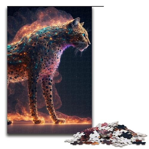 Puzzleteile Tier-Jaguar anspruchsvolle Puzzles Denksportaufgabe interaktives Familienspiel geeignet für Kinder ab 10 Jahren 1000 Teile (75 x 50 cm) von DEEPPAPEU