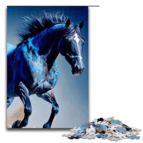 Puzzleteile Tier- und Pferde-Puzzle aus Holz für Erwachsene anspruchsvolles Denkspiel für Teenager Spaß für den Familienspielabend 1000 Teile (75 x 50 cm) von DEEPPAPEU