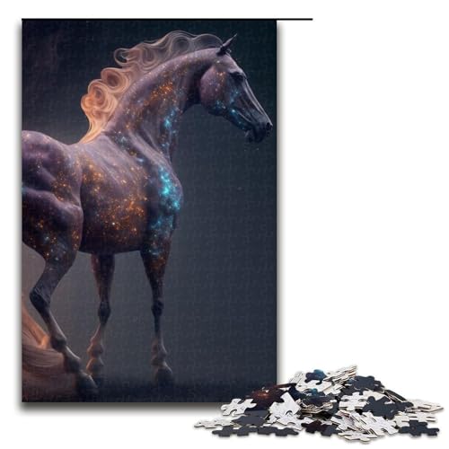 Puzzleteile Tier- und Pferdepuzzle für Erwachsene hirnforderndes DIY-Dekorationsspiel interaktives Familienspielzeug 1000 Teile (75 x 50 cm) von DEEPPAPEU