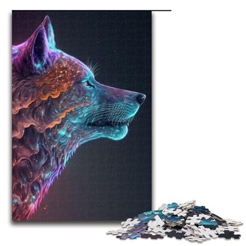 Puzzleteile Tierwolf anspruchsvolle Puzzles Denkspiel interaktives Familienspiel geeignet für Altersgruppen ab 1000 Stück (75 x 50 cm) von DEEPPAPEU