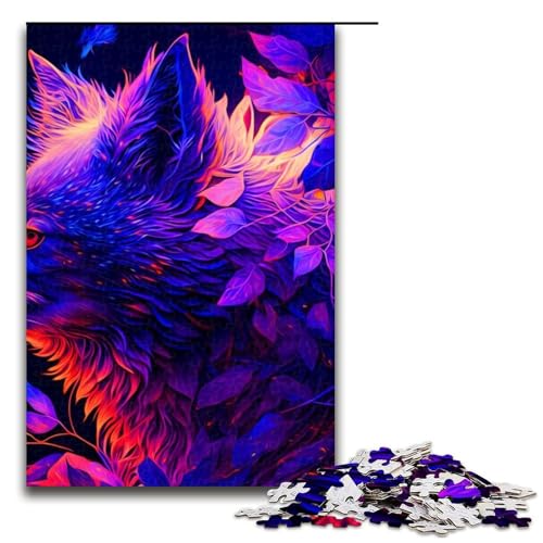 Puzzleteile Wolf Holzpuzzle für Erwachsene anspruchsvolles Denkspiel für Teenager Spaß für den Familienspielabend 1000 Teile (75 x 50 cm) von DEEPPAPEU