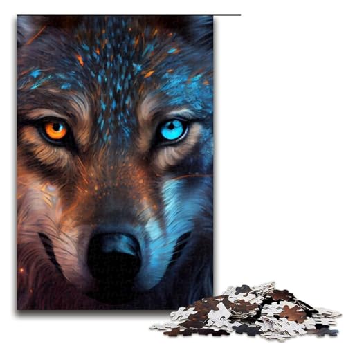Puzzleteile bunter Wolf anspruchsvolle Puzzles Denksportaufgabe interaktives Familienspiel geeignet für Kinder ab 10 Jahren (75 x 50 cm) von DEEPPAPEU