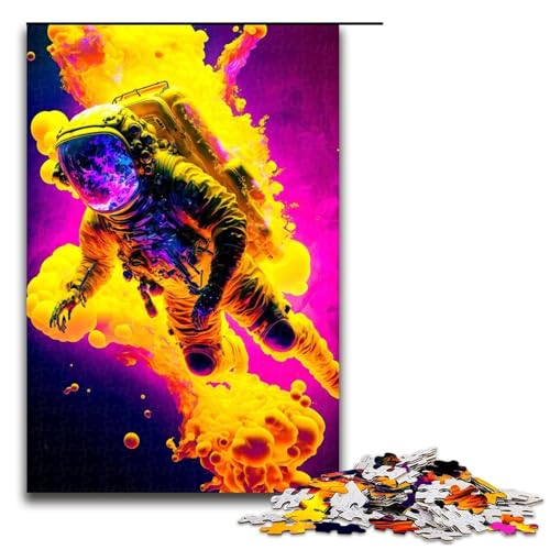 Puzzleteile buntes Astronauten-Puzzle anspruchsvolles Denkspiel interaktives Familienspiel geeignet für Kinder ab 10 Jahren (75 x 50 cm) von DEEPPAPEU