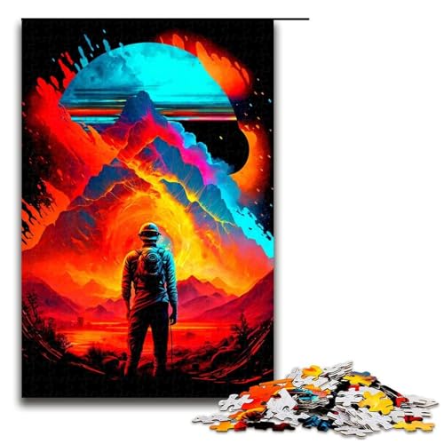 Puzzleteile buntes Weltraum-Puzzle anspruchsvolles Denkspiel interaktives Familienspiel geeignet für Kinder ab 10 Jahren (75 x 50 cm) von DEEPPAPEU