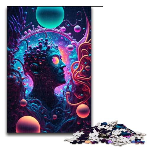 Puzzleteile die mit dem Universum verbunden sind Entspannende Unterhaltung Heimdekoration 1000 Teile (75 x 50 cm) von DEEPPAPEU