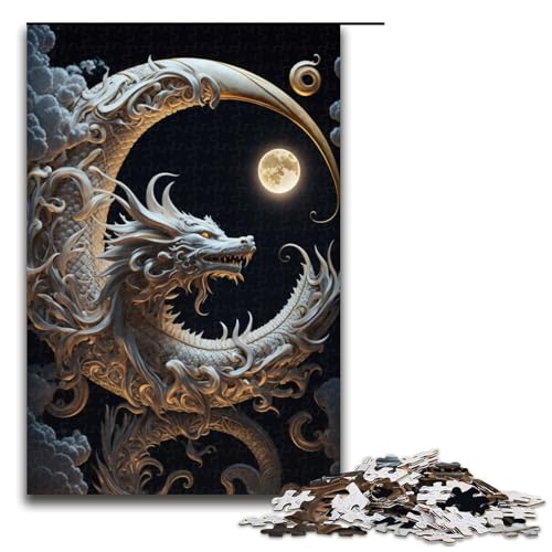 Puzzleteile für Erwachsene „Brave Dragon schwierige Puzzles für Erwachsene Lernspielzeug für Teenager Heimbüro-Dekor 1000 Teile (75 x 50 cm) von DEEPPAPEU