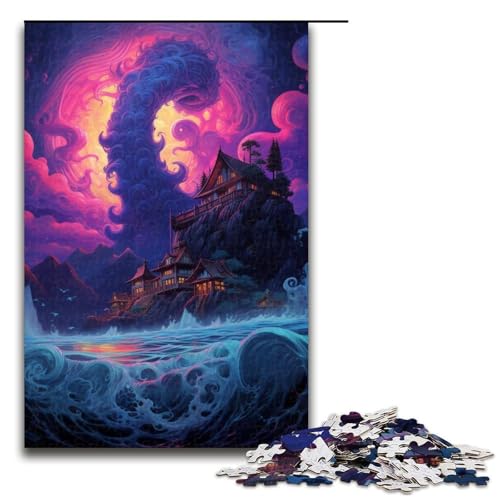 Puzzleteile für Erwachsene „Eine Sommernacht am Meer“ unmögliche Puzzles für Erwachsene Geburtstagsgeschenkidee anspruchsvolles Denkspiel 1000 Teile (75 x 50 cm) von DEEPPAPEU