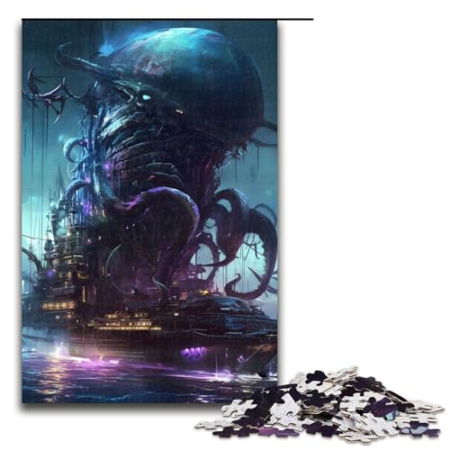 Puzzleteile für Erwachsene Alien-Monster anspruchsvolle Puzzles Heimaktivität für Feiertage Geburtstage und Familienspieleabende 1000 Teile (75 x 50 cm) von DEEPPAPEU