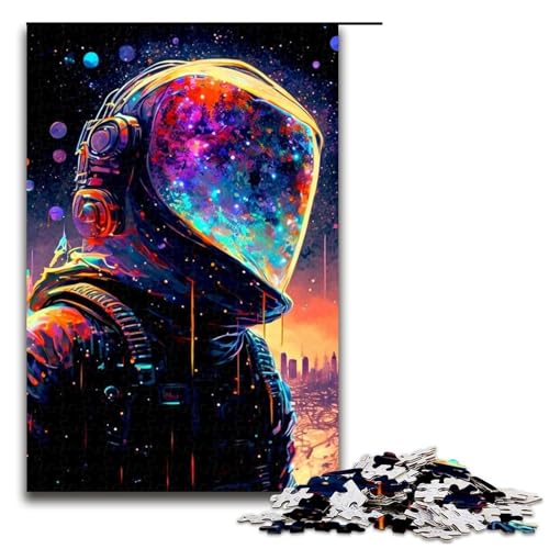 Puzzleteile für Erwachsene Astronaut Bunte Puzzles für Erwachsene Denksportaufgabe Spiel für Erwachsene interaktive Familienaktivität 1000 Teile (75 x 50 cm) von DEEPPAPEU