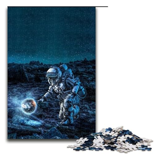 Puzzleteile für Erwachsene Astronaut schwierige Puzzles für Erwachsene Lernspielzeug für Teenager Heimbüro-Dekor 1000 Teile (75 x 50 cm) von DEEPPAPEU