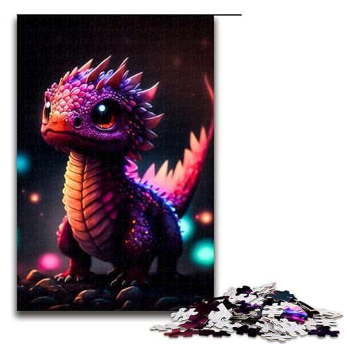 Puzzleteile für Erwachsene Baby-Drache-Puzzles für Erwachsene Denksportaufgabe Spiel für Erwachsene interaktive Familienaktivität 1000 Teile (75 x 50 cm) von DEEPPAPEU