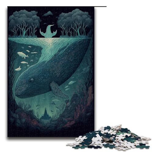 Puzzleteile für Erwachsene Blauwal-Fantasie schwierige Puzzles für Erwachsene Lernspielzeug für Teenager Heimbüro-Dekor 1000 Teile (75 x 50 cm) von DEEPPAPEU
