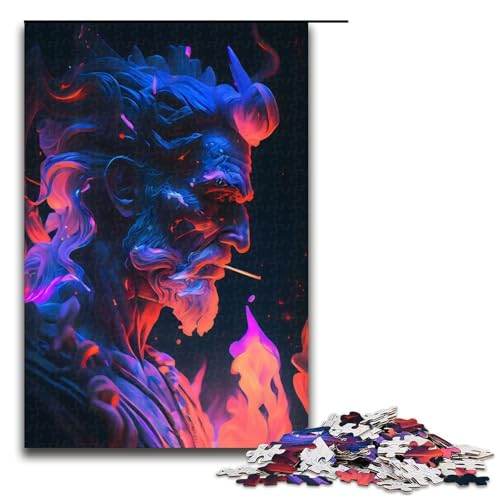 Puzzleteile für Erwachsene Blazing Hades Puzzles für Erwachsene Denksportaufgabe Spiel für Erwachsene interaktive Familienaktivität 1000 Teile (75 x 50 cm) von DEEPPAPEU