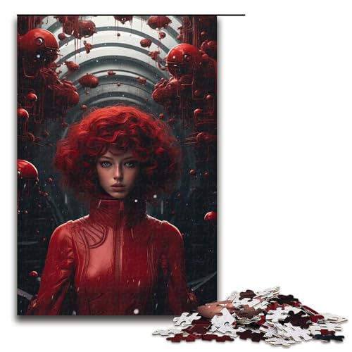 Puzzleteile für Erwachsene Blutroter Schatten Schwierige Puzzles für Erwachsene Lernspielzeug für Teenager Heimbüro-Dekor 1000 Teile (75 x 50 cm) von DEEPPAPEU