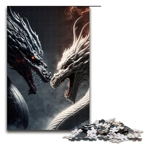 Puzzleteile für Erwachsene Brave Dragon Puzzles für Erwachsene Denksportaufgabe Spiel für Erwachsene interaktive Familienaktivität 1000 Teile (75 x 50 cm) von DEEPPAPEU