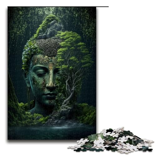 Puzzleteile für Erwachsene Buddha in der Natur schwierige Puzzles für Erwachsene Lernspielzeug für Teenager Heimbüro-Dekor 1000 Teile (75 x 50 cm) von DEEPPAPEU