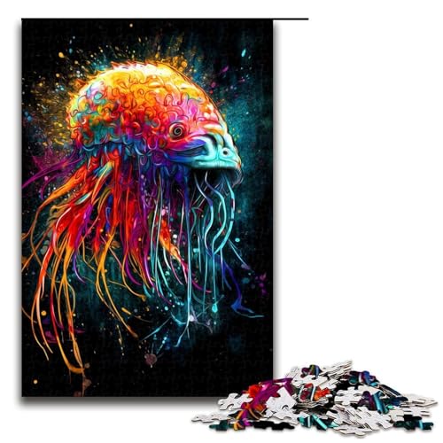 Puzzleteile für Erwachsene Bunte Oktopus-Puzzles für Erwachsene anspruchsvolles Denkspiel für Teenager Spaß für den Familienspieleabend 1000 Teile (75 x 50 cm) von DEEPPAPEU