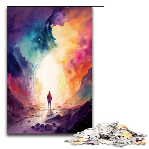 Puzzleteile für Erwachsene Bunte Träume Holzpuzzle perfekt für Halloween Weihnachten Geburtstagsgeschenk 1000 Teile (75 x 50 cm) von DEEPPAPEU