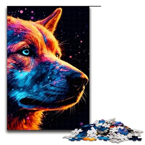 Puzzleteile für Erwachsene Bunte Wolfspuzzles für Erwachsene anspruchsvolles Denkspiel für Teenager Spaß für den Familienspielabend 1000 Teile (75 x 50 cm) von DEEPPAPEU