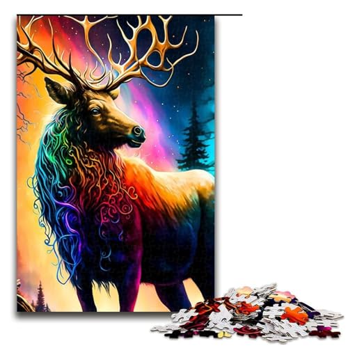 Puzzleteile für Erwachsene Camouflage-Rentier Holzpuzzle perfekt für Halloween Weihnachten Geburtstagsgeschenk 1000 Teile (75 x 50 cm) von DEEPPAPEU