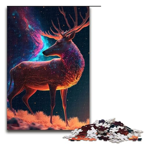 Puzzleteile für Erwachsene Cosmic Deer Unmögliches Puzzle für Erwachsene Geburtstagsgeschenkidee Herausforderndes Denkspiel 1000 Teile (75 x 50 cm) von DEEPPAPEU