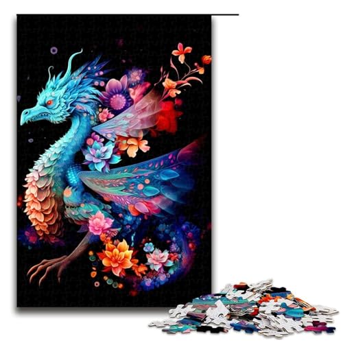 Puzzleteile für Erwachsene Drachen schwierige Puzzles für Erwachsene Lernspielzeug für Teenager Heimbüro-Dekor 1000 Teile (75 x 50 cm) von DEEPPAPEU