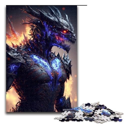 Puzzleteile für Erwachsene Drachendämon schwierige Puzzles für Erwachsene Lernspielzeug für Teenager Heimbüro-Dekor 1000 Teile (75 x 50 cm) von DEEPPAPEU