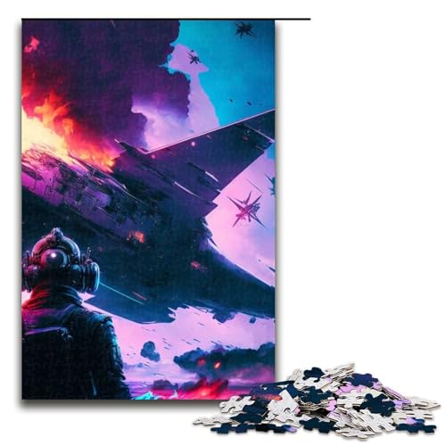 Puzzleteile für Erwachsene Futuristischer Krieg im Weltraum Holzpuzzle Eltern Liebhaber Freunde – Alter + 1000 Teile (75 x 50 cm) von DEEPPAPEU