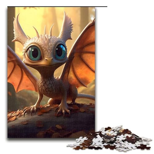 Puzzleteile für Erwachsene Herbst-Babydrache Puzzles für Erwachsene Denksportaufgabe Spiel für Erwachsene interaktive Familienaktivität 1000 Teile (75 x 50 cm) von DEEPPAPEU
