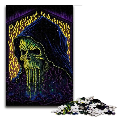 Puzzleteile für Erwachsene Holzpuzzle „Black Light Entity Eltern Liebhaber Freunde – Alter + 1000 Teile (75 x 50 cm) von DEEPPAPEU