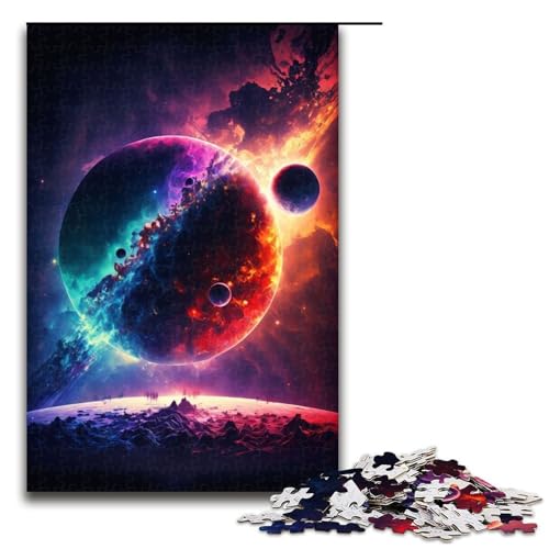 Puzzleteile für Erwachsene Kollaps der Planeten schwierige Puzzles für Erwachsene Lernspielzeug für Teenager Heimbüro-Dekor 1000 Teile (75 x 50 cm) von DEEPPAPEU
