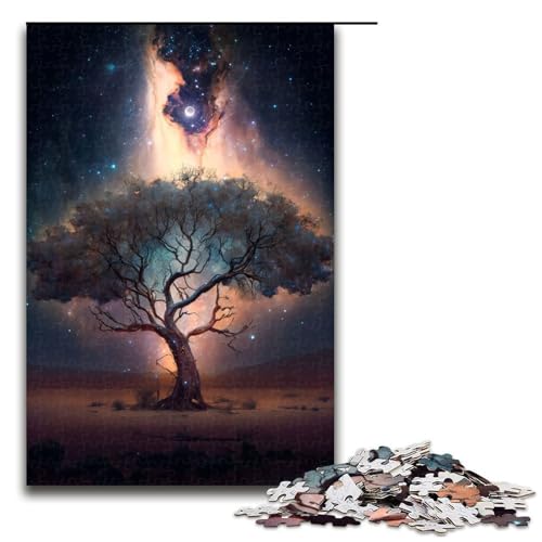 Puzzleteile für Erwachsene Kosmischer Lebensbaum Puzzles für Erwachsene Denksportaufgabe Spiel für Erwachsene interaktive Familienaktivität 1000 Teile (75 x 50 cm) von DEEPPAPEU