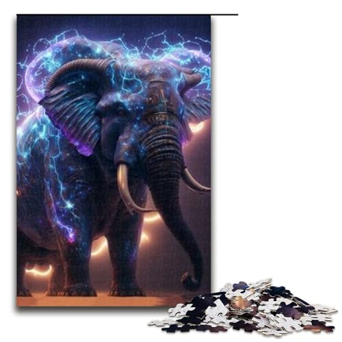 Puzzleteile für Erwachsene Kunst-Elefanten-Puzzles für Erwachsene anspruchsvolles Denkspiel für Teenager Spaß für den Familienspielabend 1000 Teile (75 x 50 cm) von DEEPPAPEU