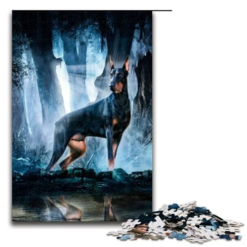 Puzzleteile für Erwachsene Kunst Haustierhunde Holzpuzzle perfekt für Halloween Weihnachten Geburtstagsgeschenk 1000 Teile (75 x 50 cm) von DEEPPAPEU
