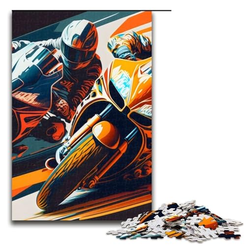 Puzzleteile für Erwachsene Motorrad-Puzzles für Erwachsene Denksportaufgabe Spiel für Erwachsene interaktive Familienaktivität 1000 Teile (75 x 50 cm) von DEEPPAPEU