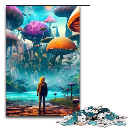 Puzzleteile für Erwachsene Pilztürme Fantasie schwierige Puzzles für Erwachsene Lernspielzeug für Teenager Heimbüro-Dekor 1000 Teile (75 x 50 cm) von DEEPPAPEU