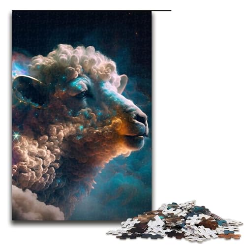 Puzzleteile für Erwachsene Schaf-Puzzles für Erwachsene anspruchsvolles Denkspiel für Teenager Spaß für den Familienspielabend 1000 Teile (75 x 50 cm) von DEEPPAPEU