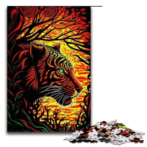 Puzzleteile für Erwachsene Tier-Holzpuzzle perfekt für Halloween Weihnachten Geburtstagsgeschenk 1000 Teile (75 x 50 cm) von DEEPPAPEU