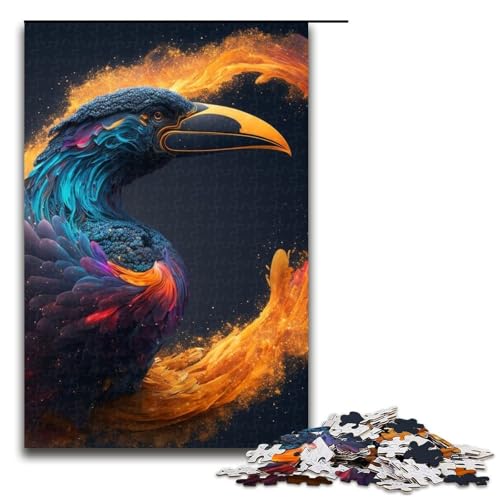 Puzzleteile für Erwachsene Tier Riesenhornvogel anspruchsvolle Puzzles Heimaktivität für Feiertage Geburtstage und Familienspieleabende 1000 Teile (75 x 50 cm) von DEEPPAPEU