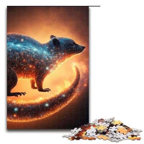 Puzzleteile für Erwachsene Tier-Waschbären schwierige Puzzles für Erwachsene Lernspielzeug für Teenager Heimbüro-Dekor 1000 Teile (75 x 50 cm) von DEEPPAPEU
