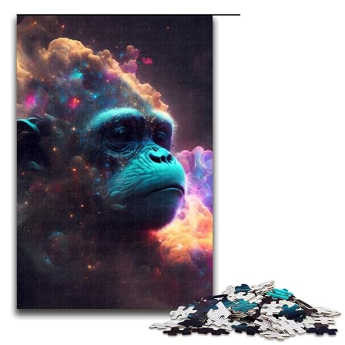 Puzzleteile für Erwachsene Tieraffen-Puzzles für Erwachsene perfekt für Familienfeiern Geburtstage Feiertage 1000 Teile (75 x 50 cm) von DEEPPAPEU