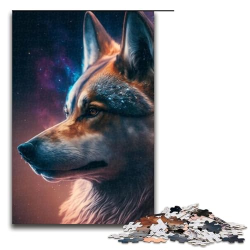 Puzzleteile für Erwachsene Tierwolf schwierige Puzzles für Erwachsene Lernspielzeug für Teenager Heimbüro-Dekor 1000 Teile (75 x 50 cm) von DEEPPAPEU