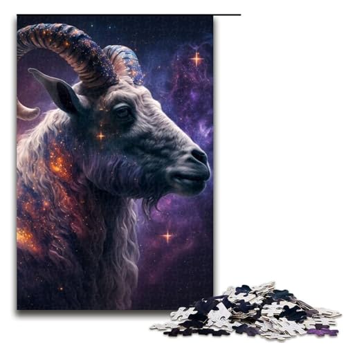 Puzzleteile für Erwachsene Tierziegen-Puzzles für Erwachsene Denksportaufgabe Spiel für Erwachsene interaktive Familienaktivität 1000 Teile (75 x 50 cm) von DEEPPAPEU