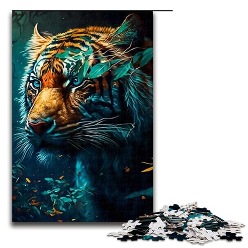 Puzzleteile für Erwachsene Tiger-Puzzles für Erwachsene anspruchsvolles Denkspiel für Teenager Spaß für den Familienspielabend 1000 Teile (75 x 50 cm) von DEEPPAPEU