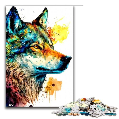 Puzzleteile für Erwachsene Wolf schwierige Puzzles für Erwachsene Lernspielzeug für Teenager Heimbüro-Dekor 1000 Teile (75 x 50 cm) von DEEPPAPEU